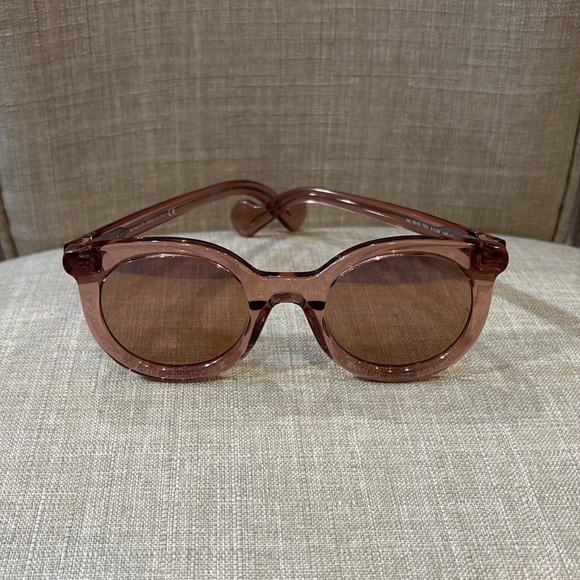 Moncler Accessories - MONCLER PINK TRANSPARENT MIRRORED Bordeaux Round Ladies Sunglasses